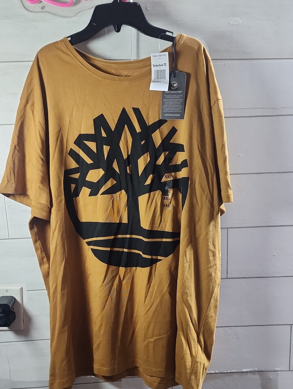 NWT Mens Timberland Mustard Graphic Logo Tee